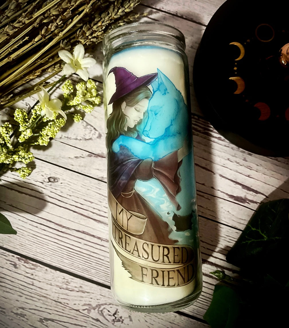 Dog Grief Prayer Spell Scented Candle - Shimmer Effect