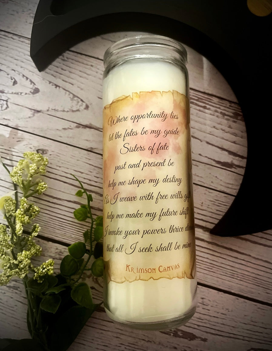 Change of Fate Moirai Prayer Spell Scented Candle - Shimmer Effect