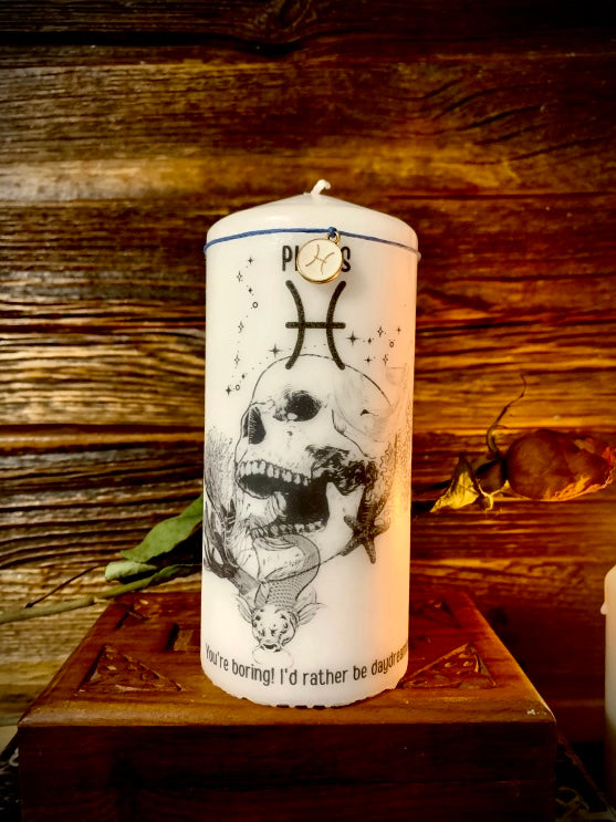 Zodiac Skull Candles