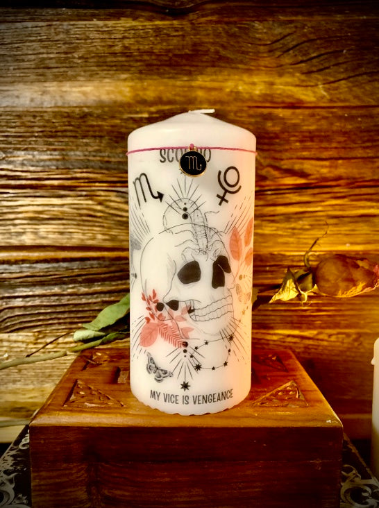 Zodiac Skull Candles